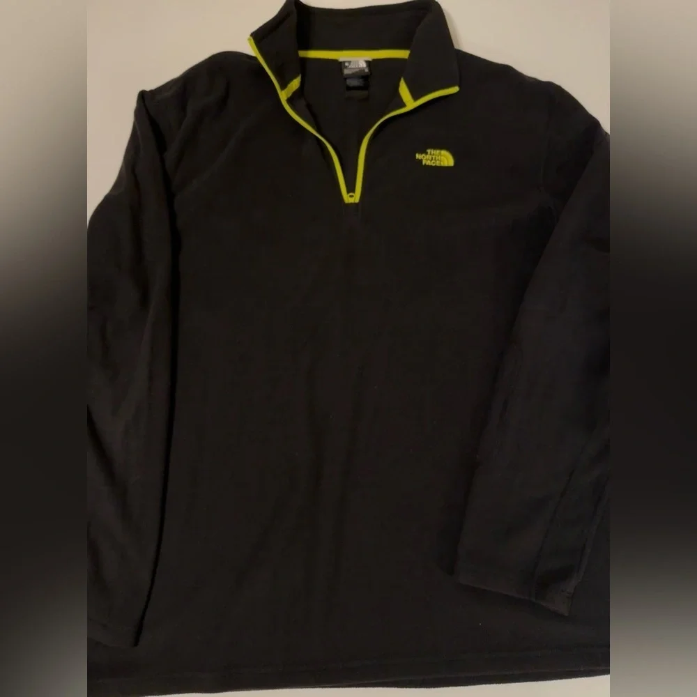 North Face Men’s Black 1/4 Zip Fleece Jacket Size XL Pullover Thumb Holes